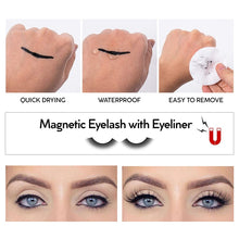 Load image into Gallery viewer, 5 Pairs Magnetic Eyelashes natural 3D Mink False Eyelashes Liquid Eyeliner & Tweezer Set & Waterproof Eyeliner